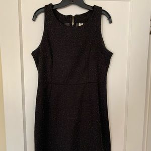 Charcoal fitted dress with gold zipper detail